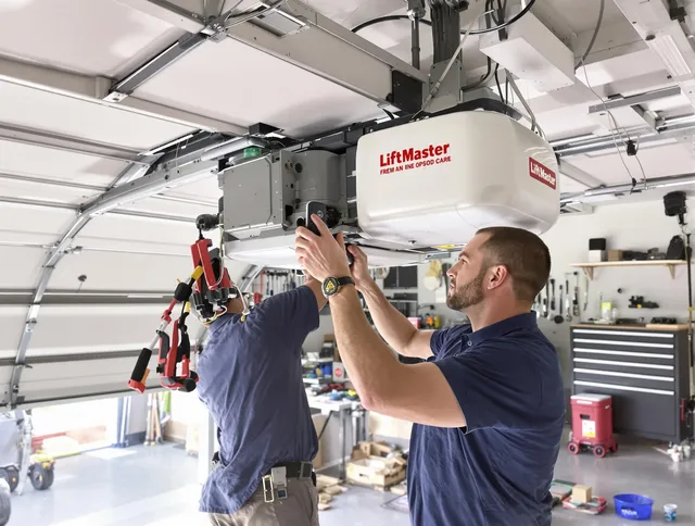 Kissimmee Garage Door Repair technician performing advanced diagnostics on garage opener in Kissimmee